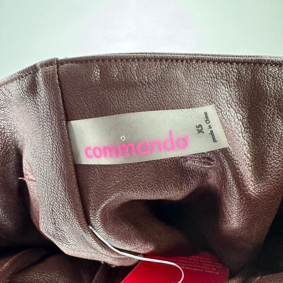 NWT COMMANDO Faux Leather Paperbag Pants Oxblood XS - Picture 4 of 6